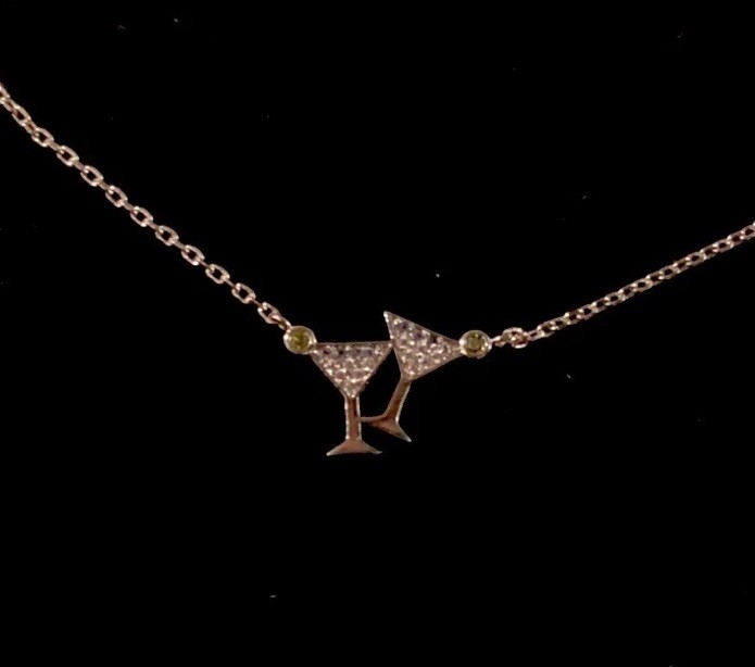 🆕 KATE SPADE ‘SAY YES’ MARTINI PENDANT NECKLACE -NEW W/CARD