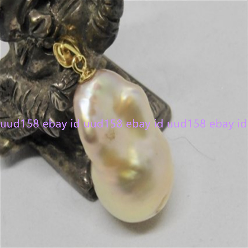 16-26mm Huge White Baroque Pearl Pendant 18k Luxury Women Fashion Cultured