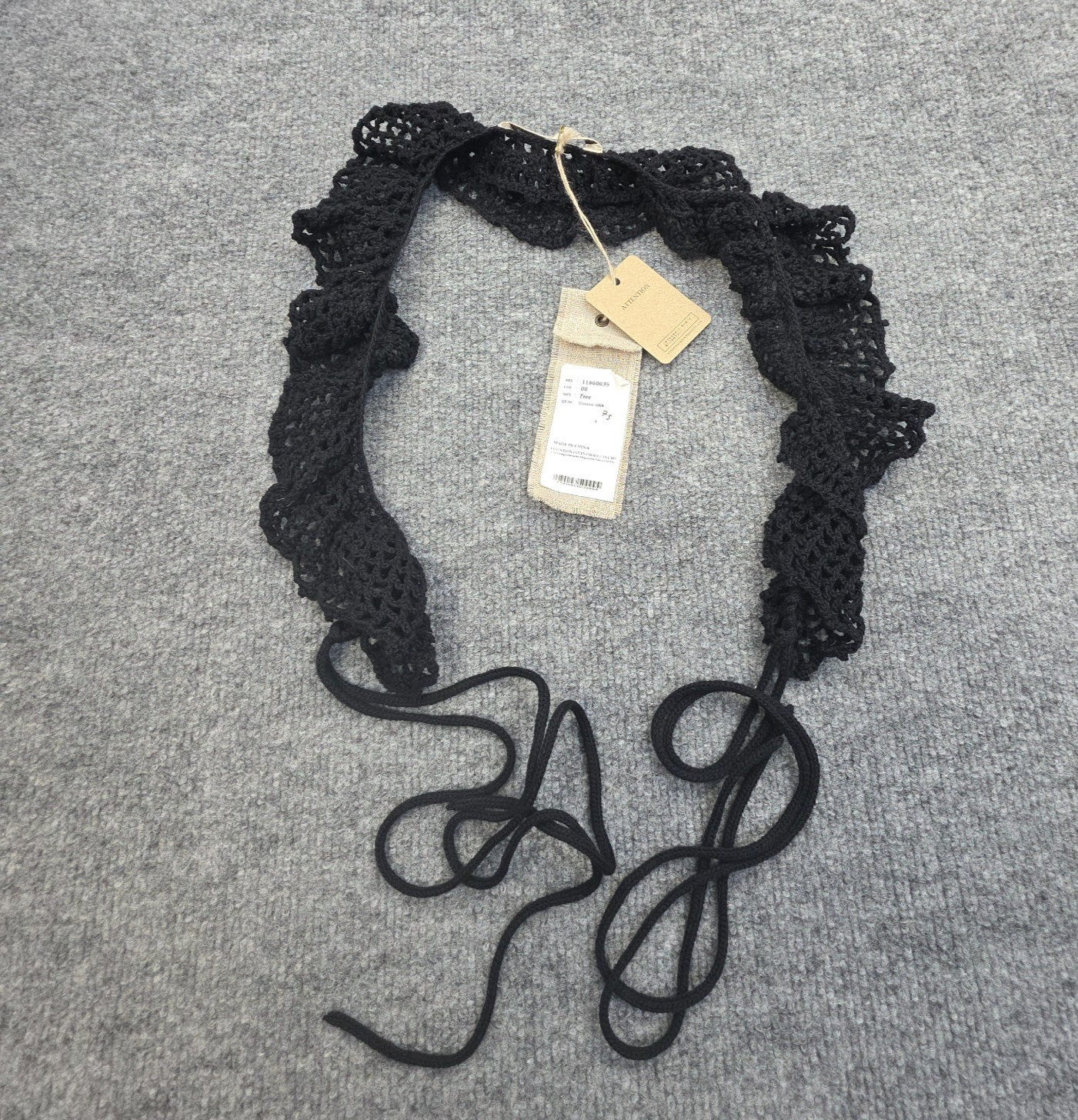 VLAS BLOMME Crochet Chocker Neck Tie Accessory Women’s One Size Cotton NWT