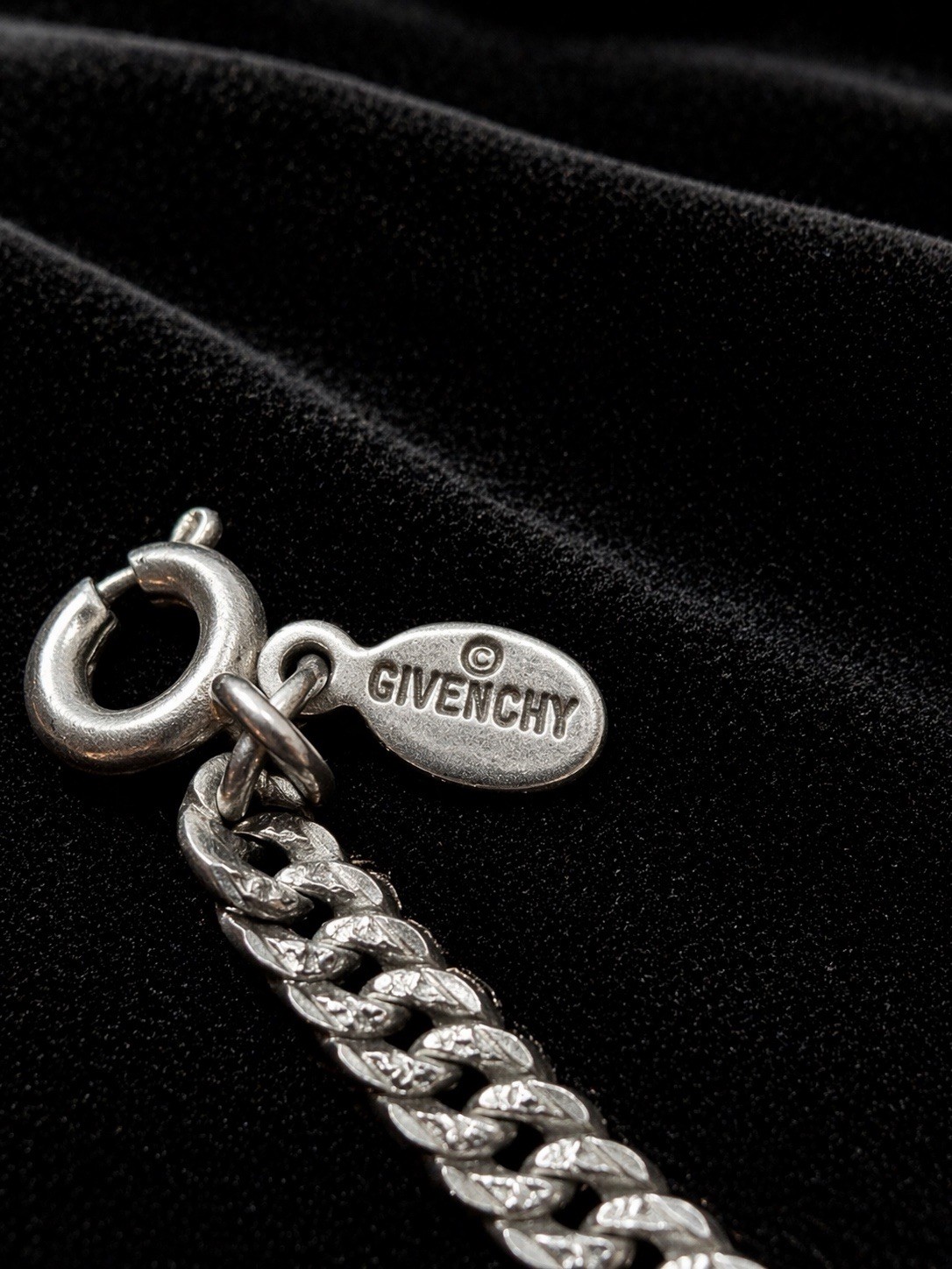 New Givenchy Chain Necklace Signed Silver Tone Cuban Link Designer Necklace