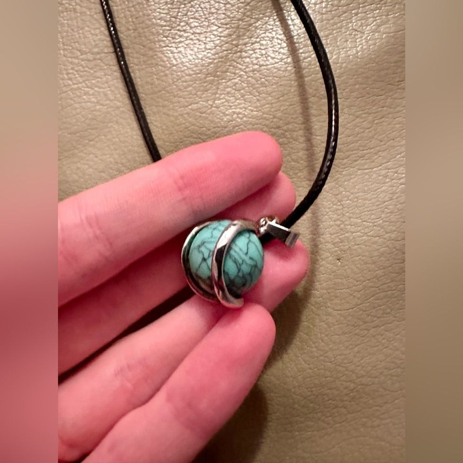 Turquoise Moon-Globe Necklace