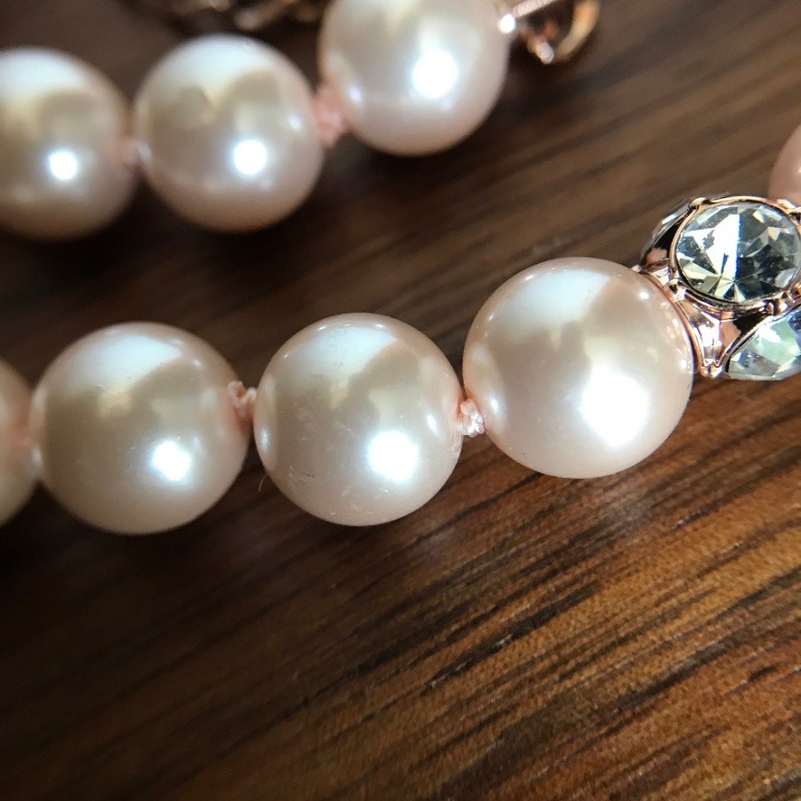 Kate Spade “Lady Marmalade” Blush Faux Pearl Rose Gold Tone Necklace