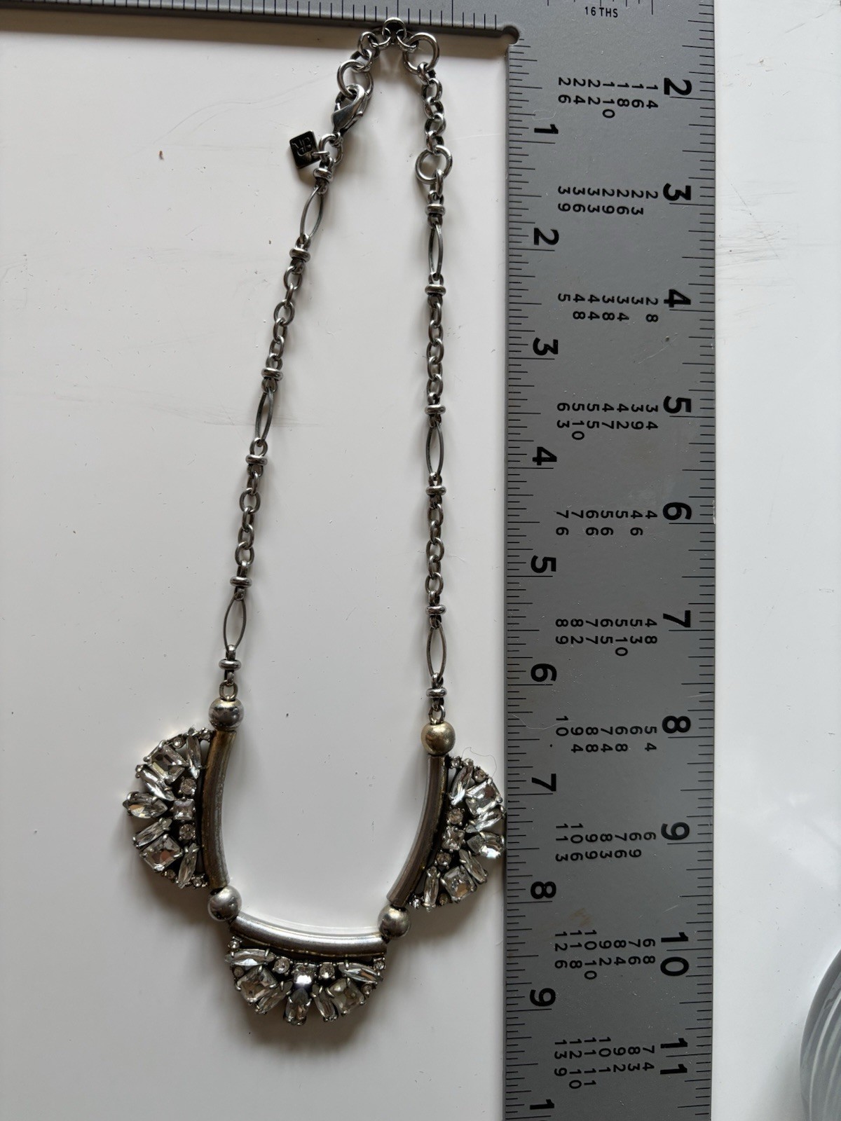 Banana Republic BR Antique Gold Tone Rhinestone Statement Bib Necklace
