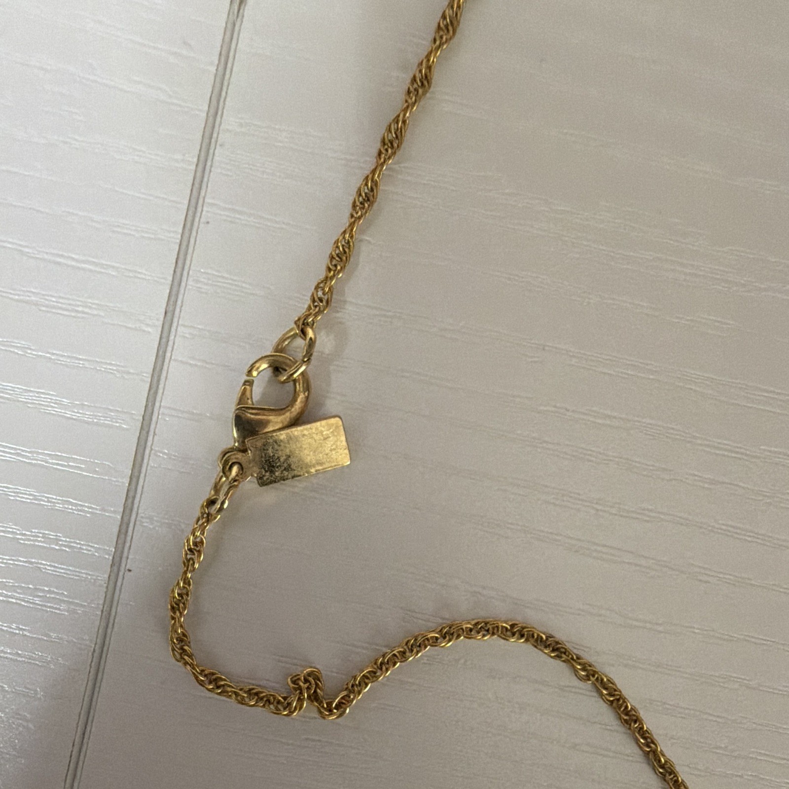 Gold Tone Rope Chain Necklace Purple Crystal Bead Cross Pendant Lobster