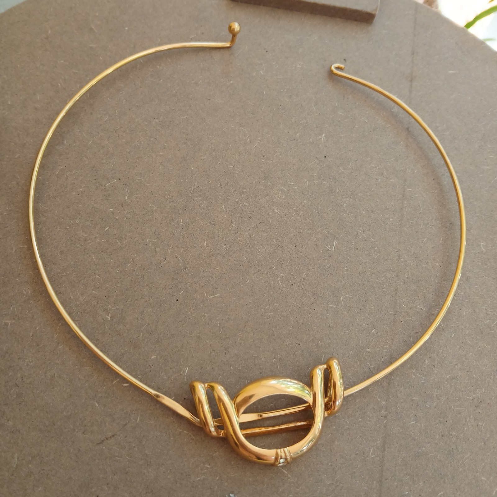 WOMEN’S WRAP AROUND CHOKER GOLD PLATED NECKLACE 16″ VINTAGE