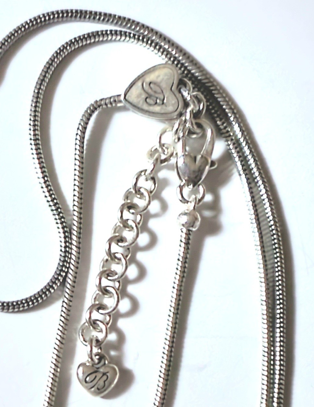 Brighton long adjustable add a charm Snake Necklace w Crystal embellished Heart