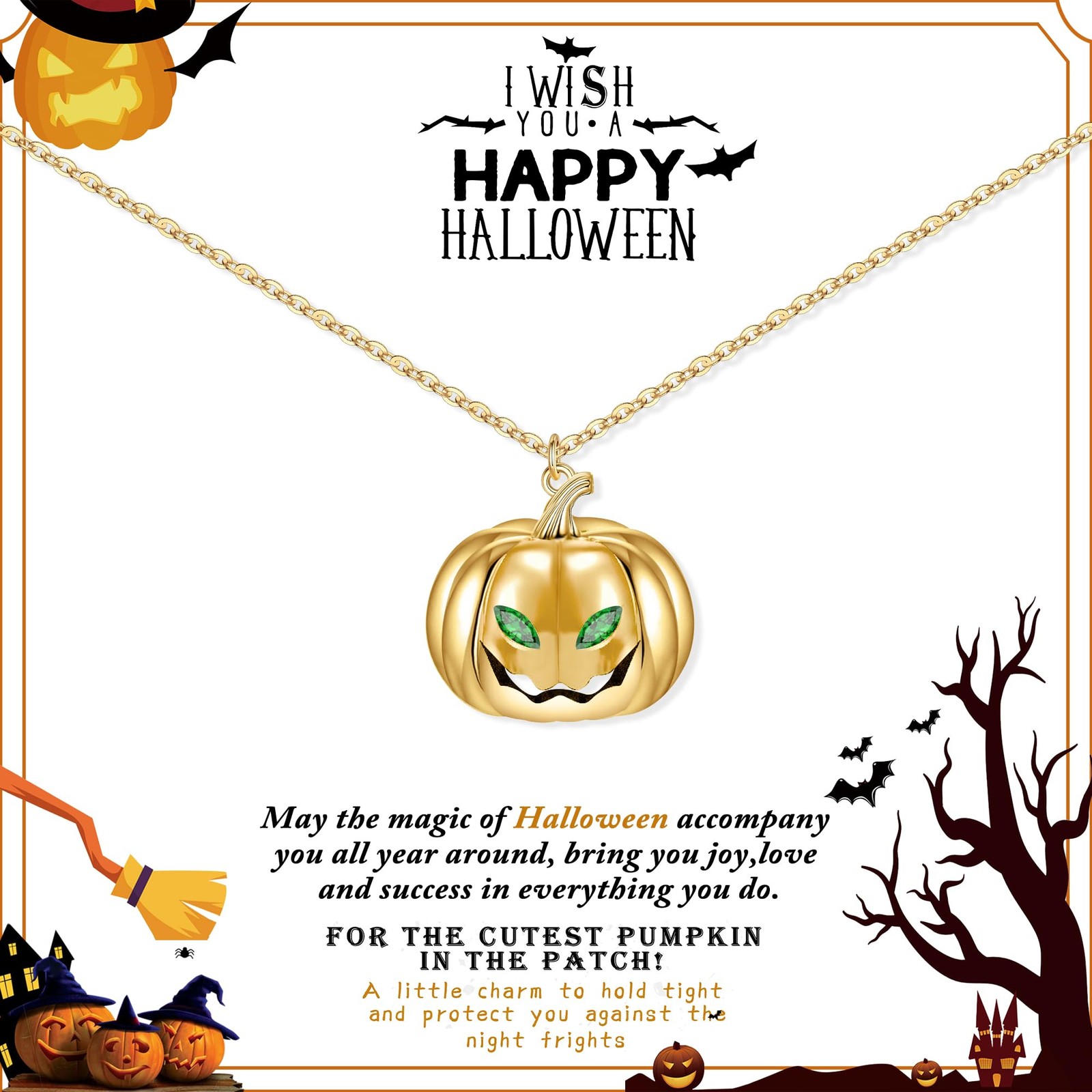 Halloween Gifts for Adults, Halloween Basket Stuffers Pumpkin Necklaces for W…