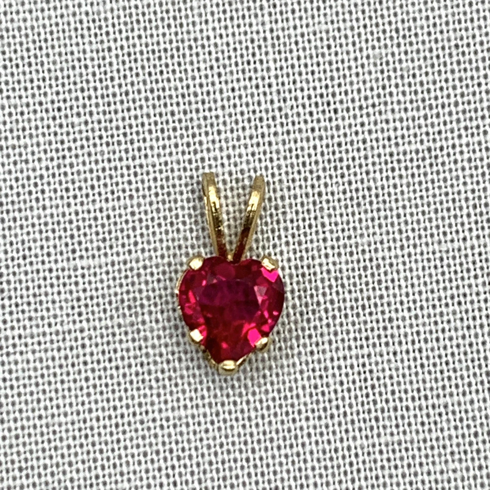 Lab Created Red Ruby 2Ct Heart Cut 14K Yellow Gold Plated Women’s Heart Pendant