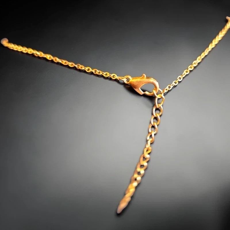 Gold Tone Emerald Style Crystal Halo Necklace – 40cm Elegant Pendant