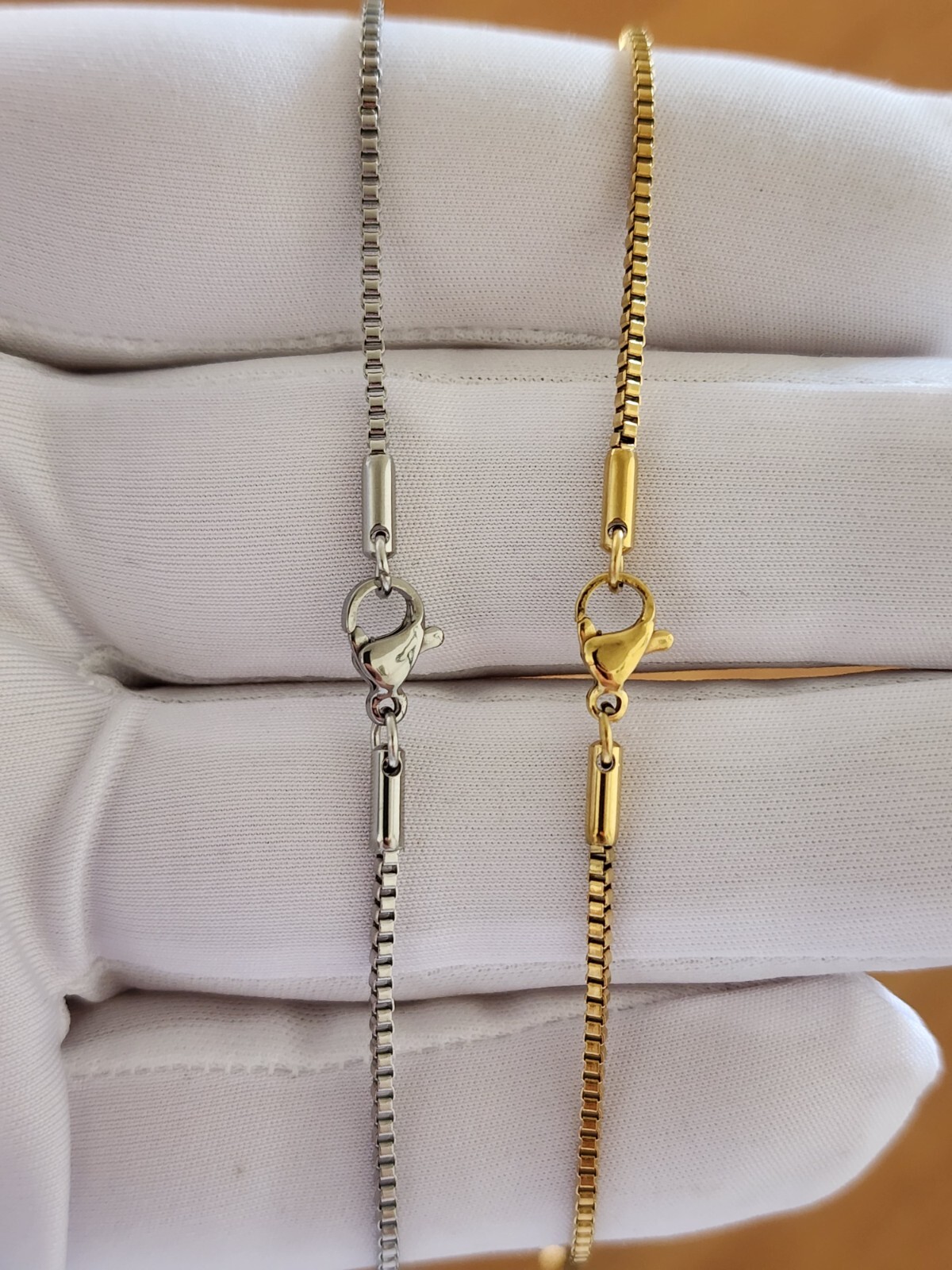 Stainless Steel Gold Plated Box Chain Necklace Hip Hop Jewelry Unisex, Men Women