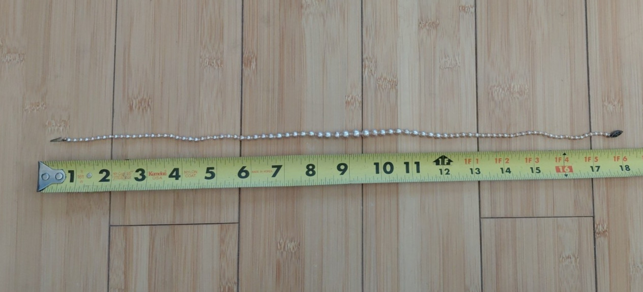 Taper Pearl Necklace Choker 18″ Sterling Clasp Champaign Color Quiet Luxury