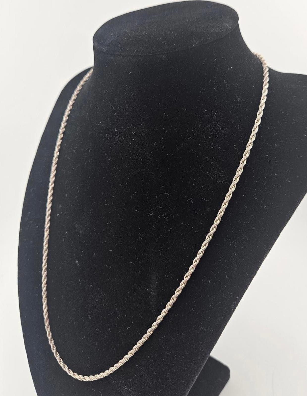 20in Sterling Silver 2.2mm Rope Necklace Chain