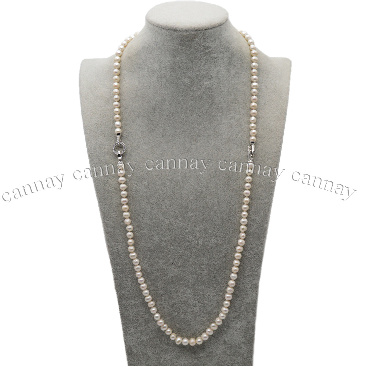 2 Strands Real Natural 7-8mm White Freshwater Cultured Pearl Necklace 18-20”