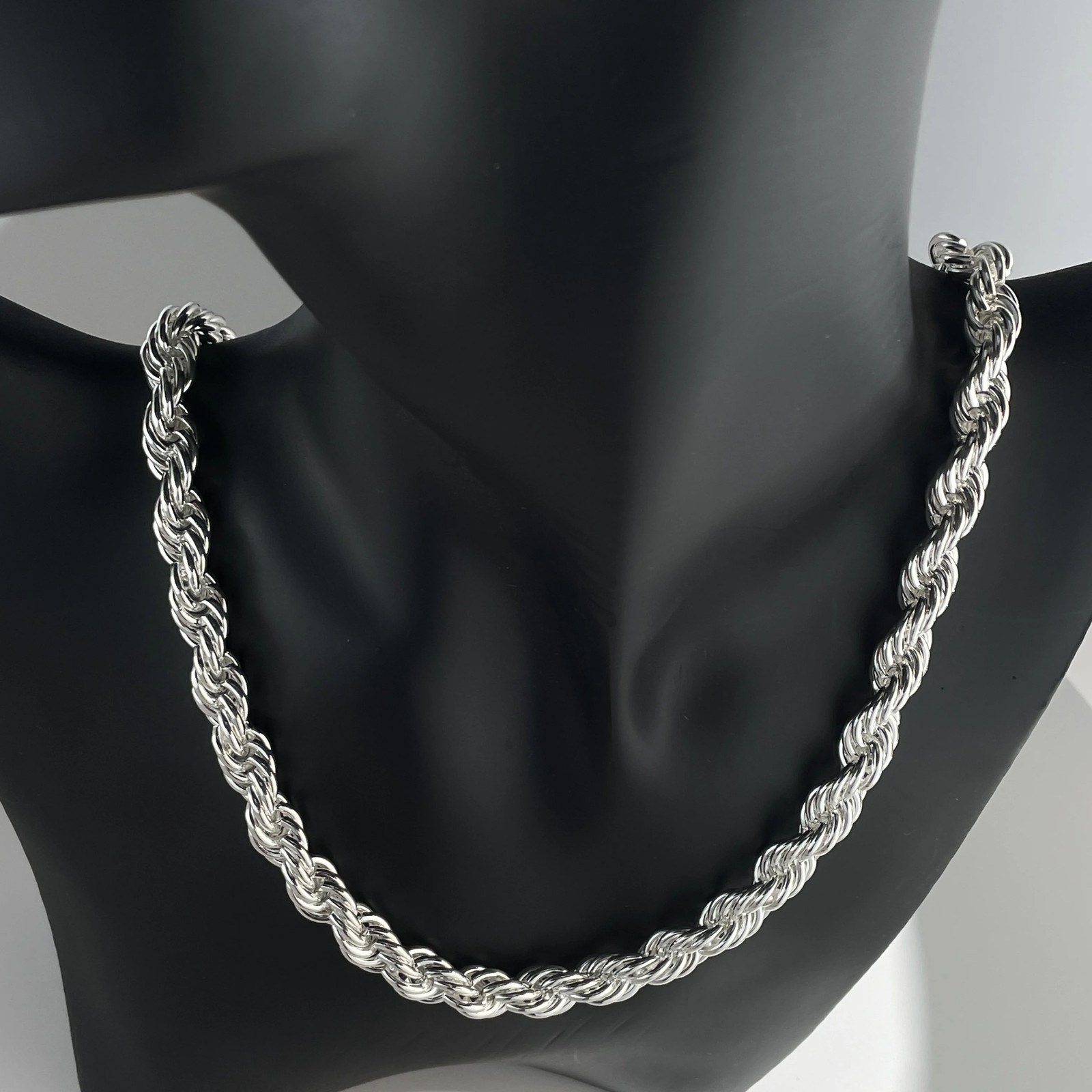 925 Sterling Silver 5/6/8MM 16-30 Inches Rope Chain Necklace For Men Women