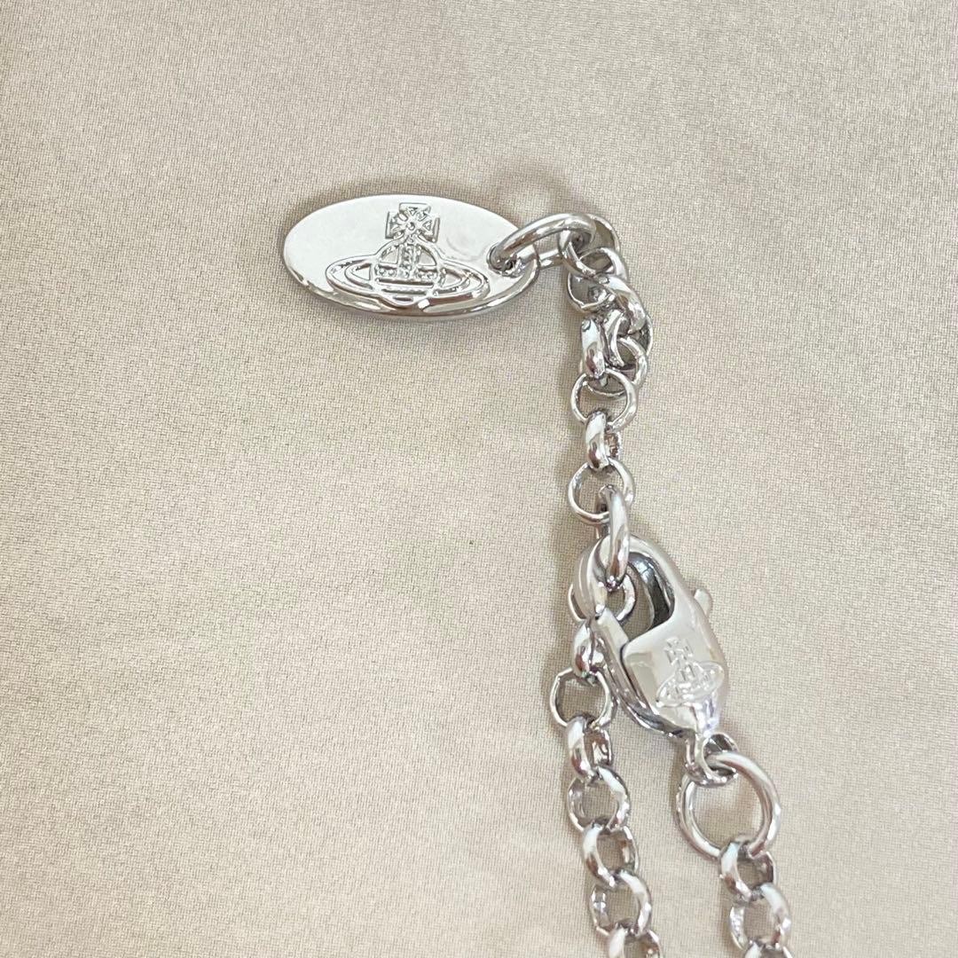 Vivienne Westwood Necklace Tiny Orb Silver x Ice Light Blue w/Pouch NO BOX