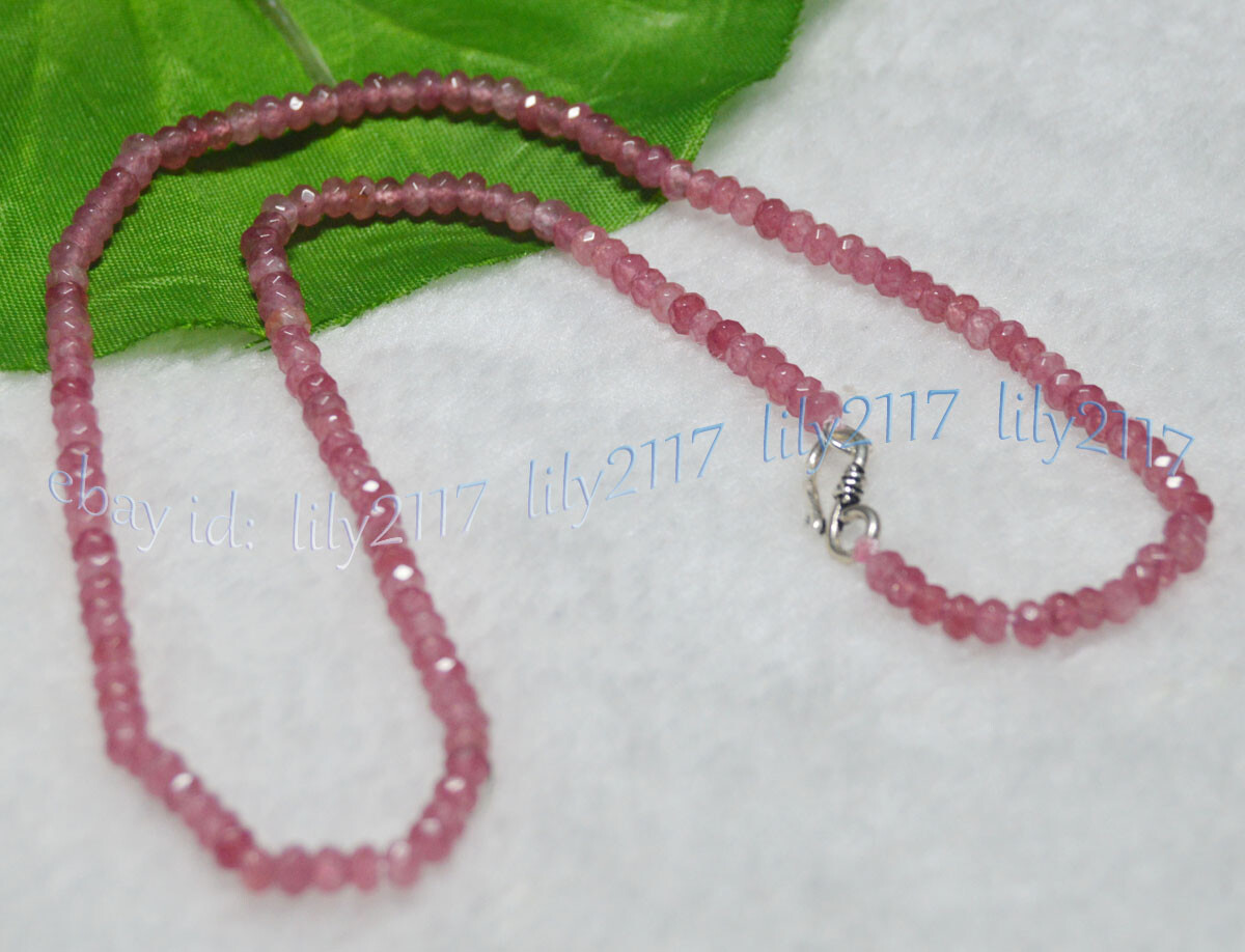 Multicolor 2x4mm Faceted Assorted Gemstones Jade Rondelle Beads Necklace 16-36”