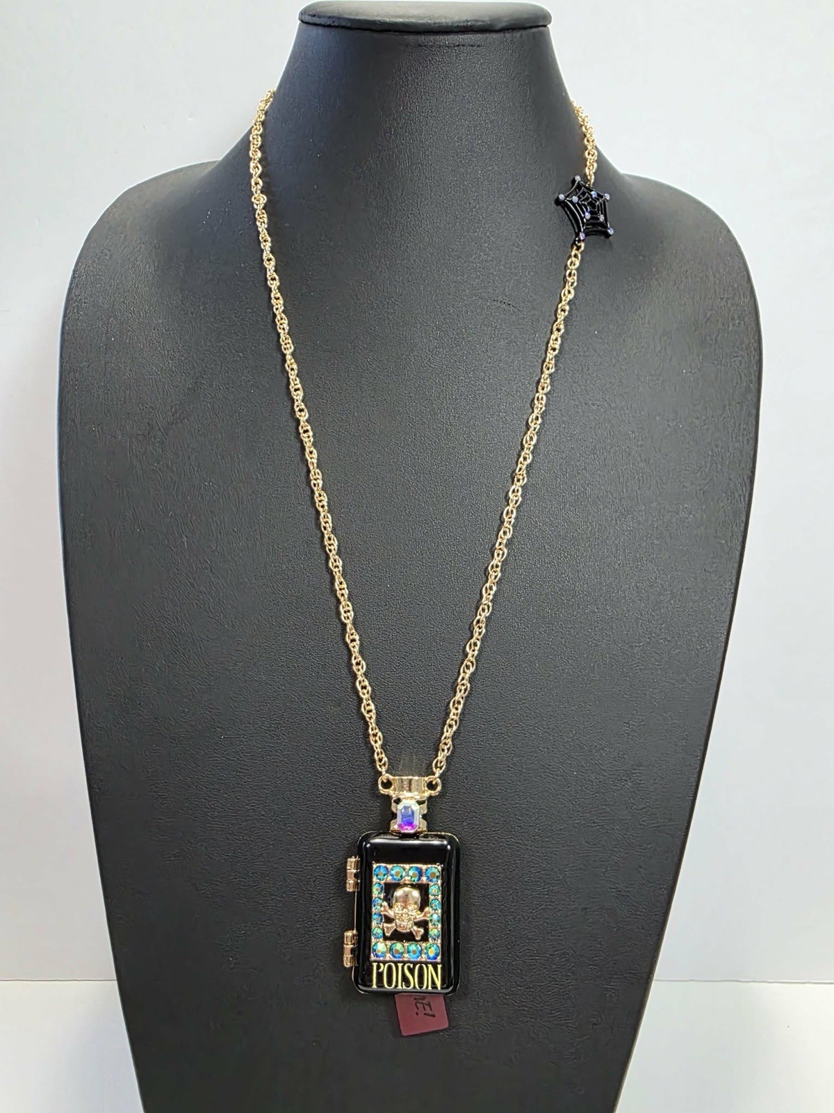 Halloween Betsey Johnson Long Pendant Poison Bottle Necklace Locket Snake NWT