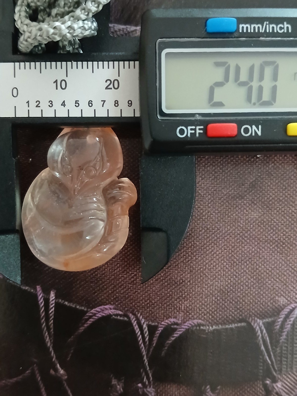 Rabbit Hair Quartz Fox Pendant