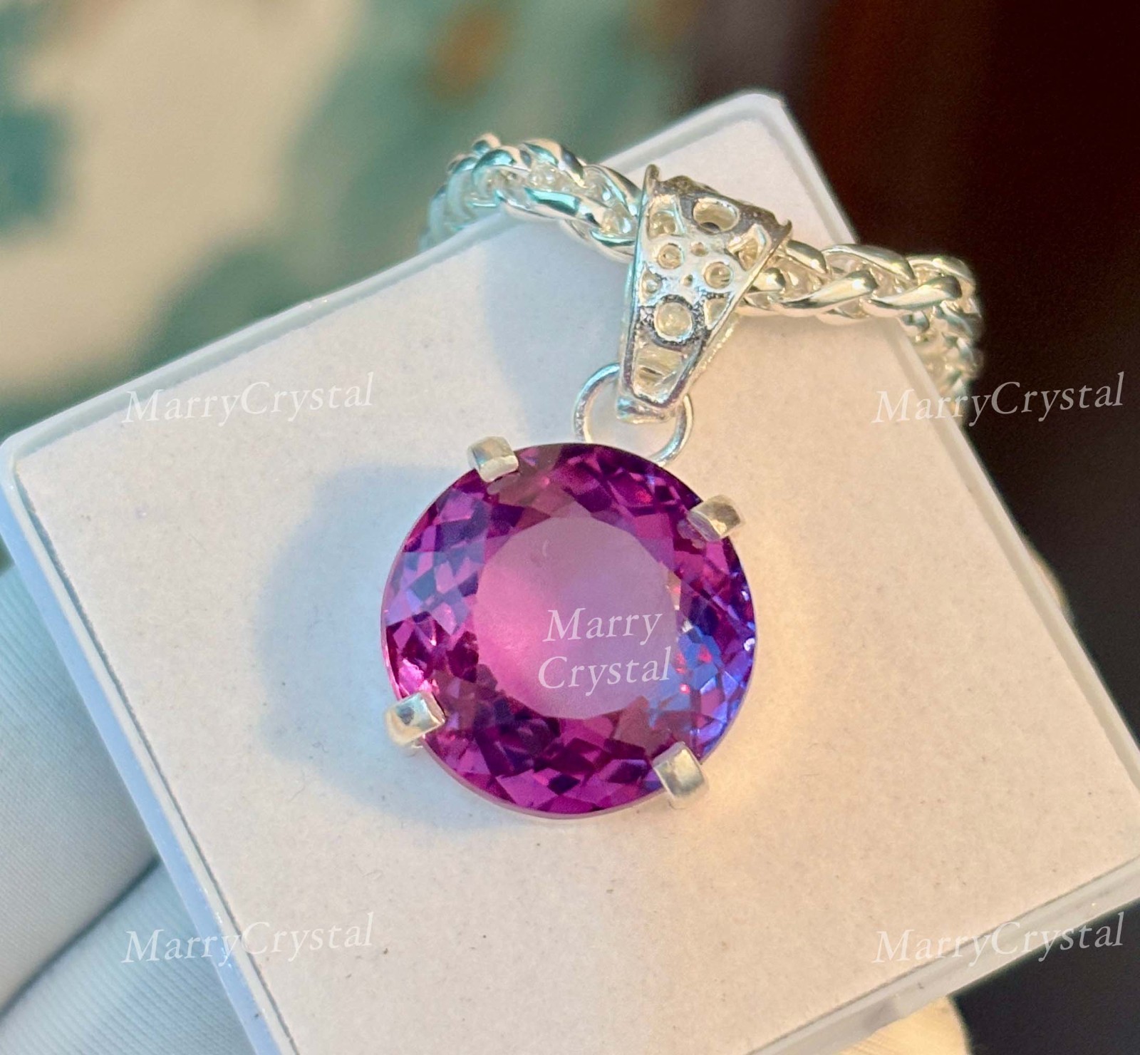 30 Ct Lab Grown Color Change Alexandrite Pendant Garman Silver Loose Gemstone