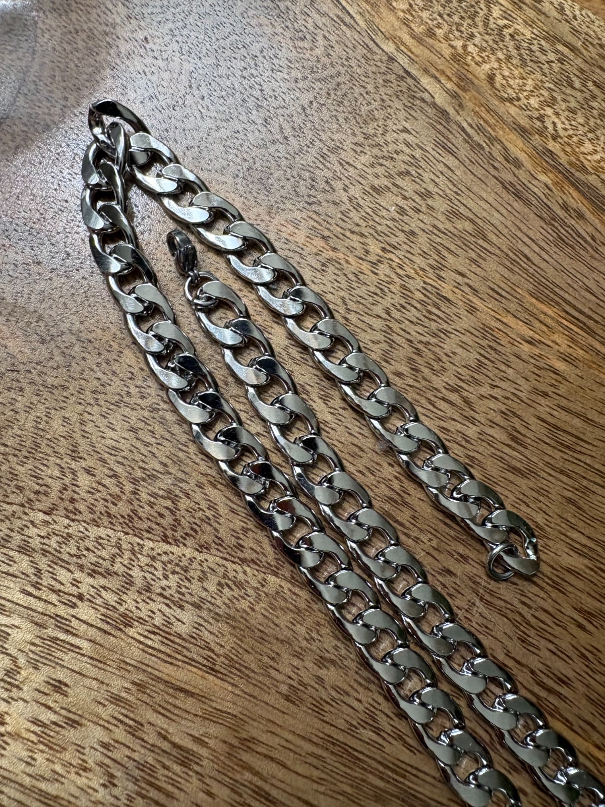 8mm Stainless Steel Cuban Link Chain Necklace Silver 21in 55cm Men Women