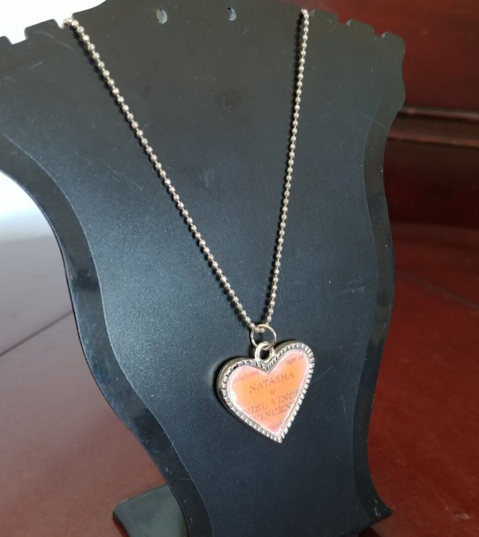 Fashion Tibetan Silver Enamel Pink Heart Beaded Necklace Pendant Women Jewelry