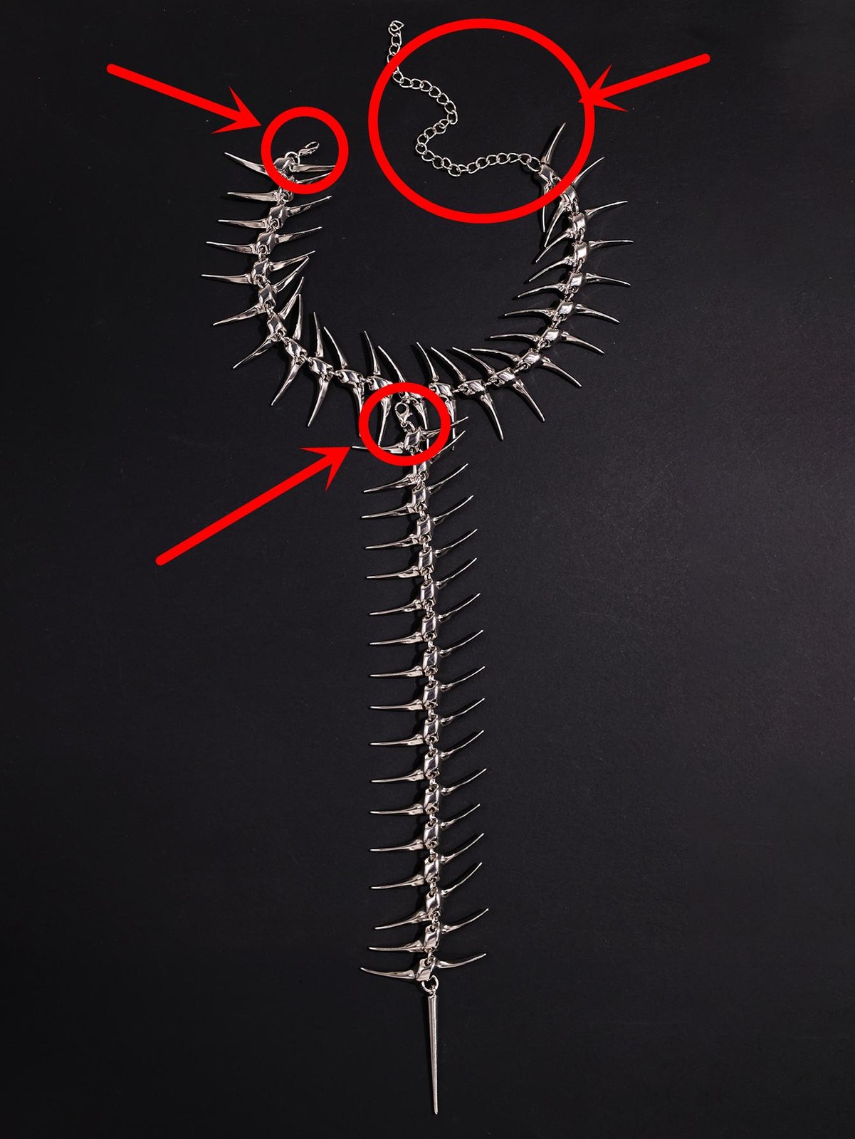 Women’s Thorn Skeleton Alloy Necklace Gothic Punk Hip Hop Pendant Jewelry Gift