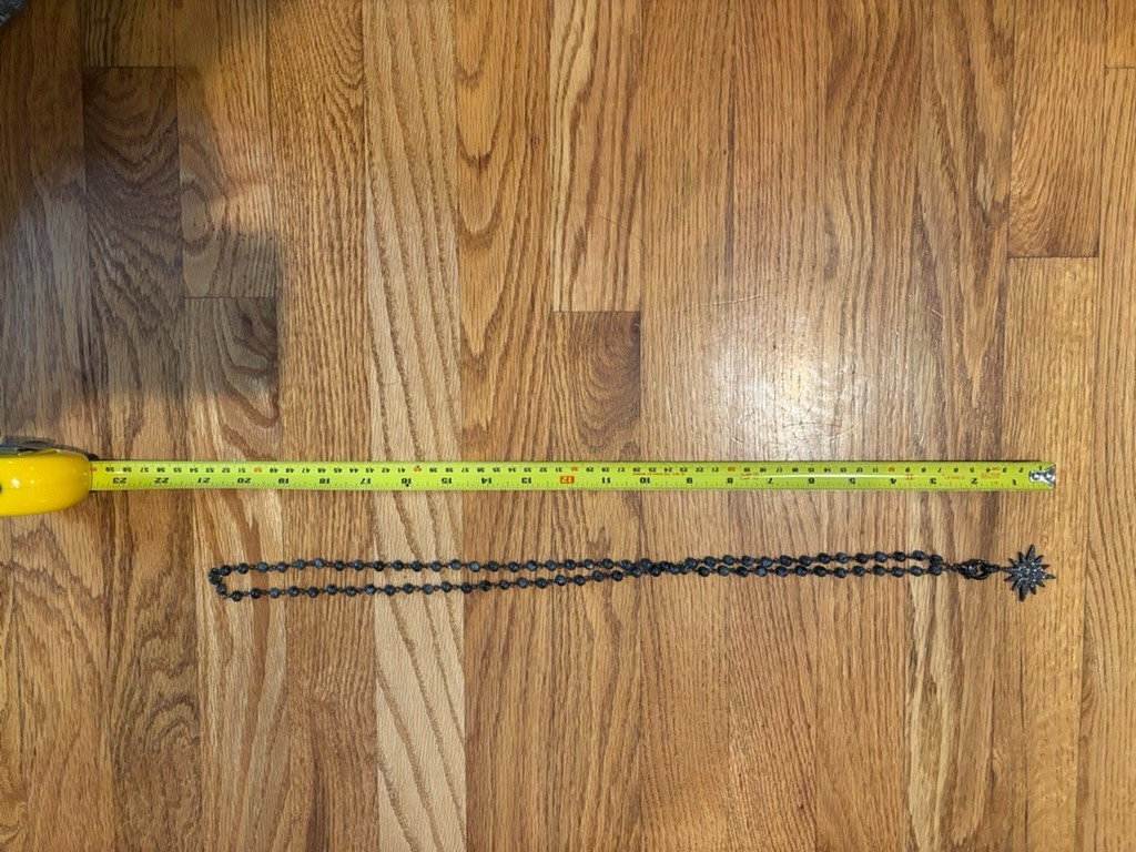 Marlyn Schiff Black Sparkle Star Necklace, New, Never Worn, App. 36″ chain