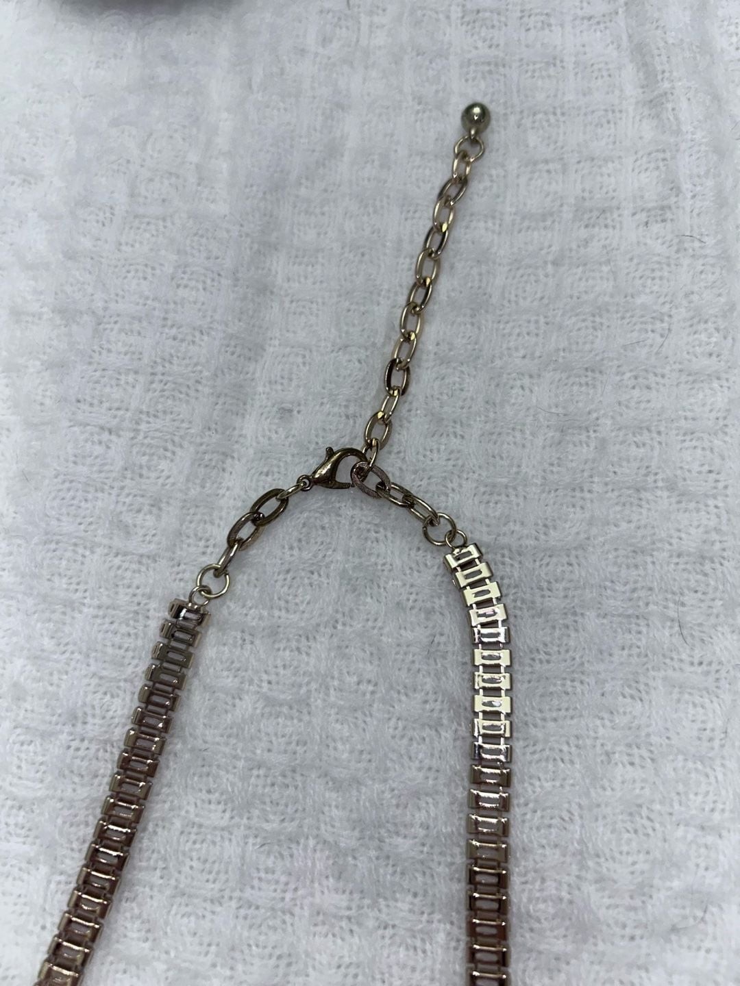 Gold-tone Necklace With Emerald-cut Drops