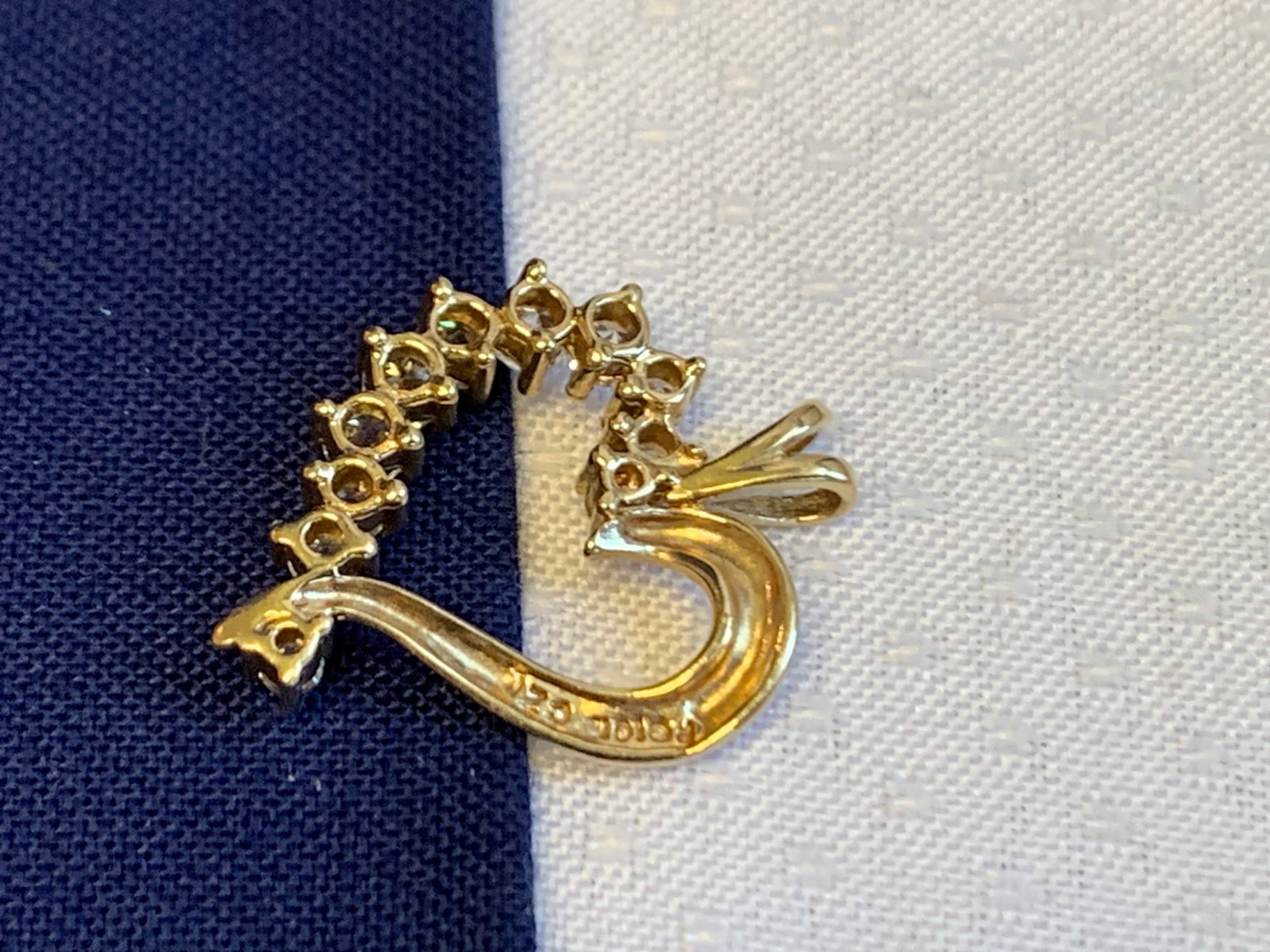 10K Yellow Gold Heart Pendant 1.87g Fine Jewelry Cubic Zirconia Charm *READ*