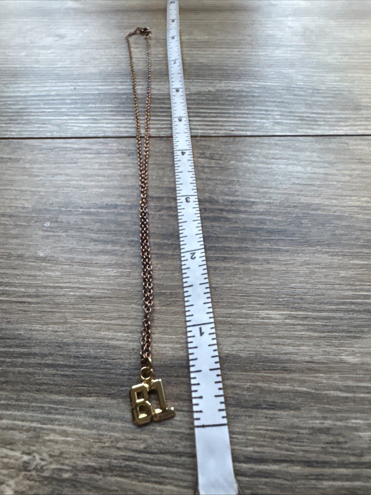 Number Necklace 81 Personalized Gold Initial Chain With Pendant