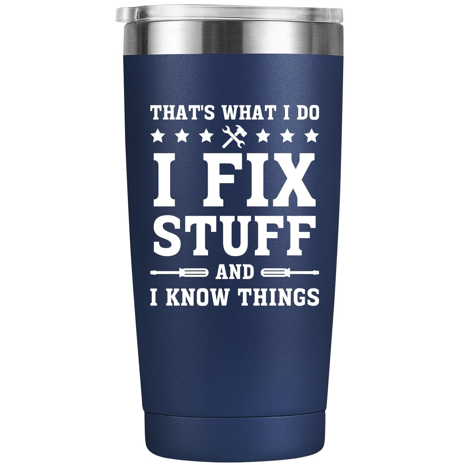 MASGALACC Funny Gifts for Men – 20oz Navy Blue Insulated Tumbler, Birthday