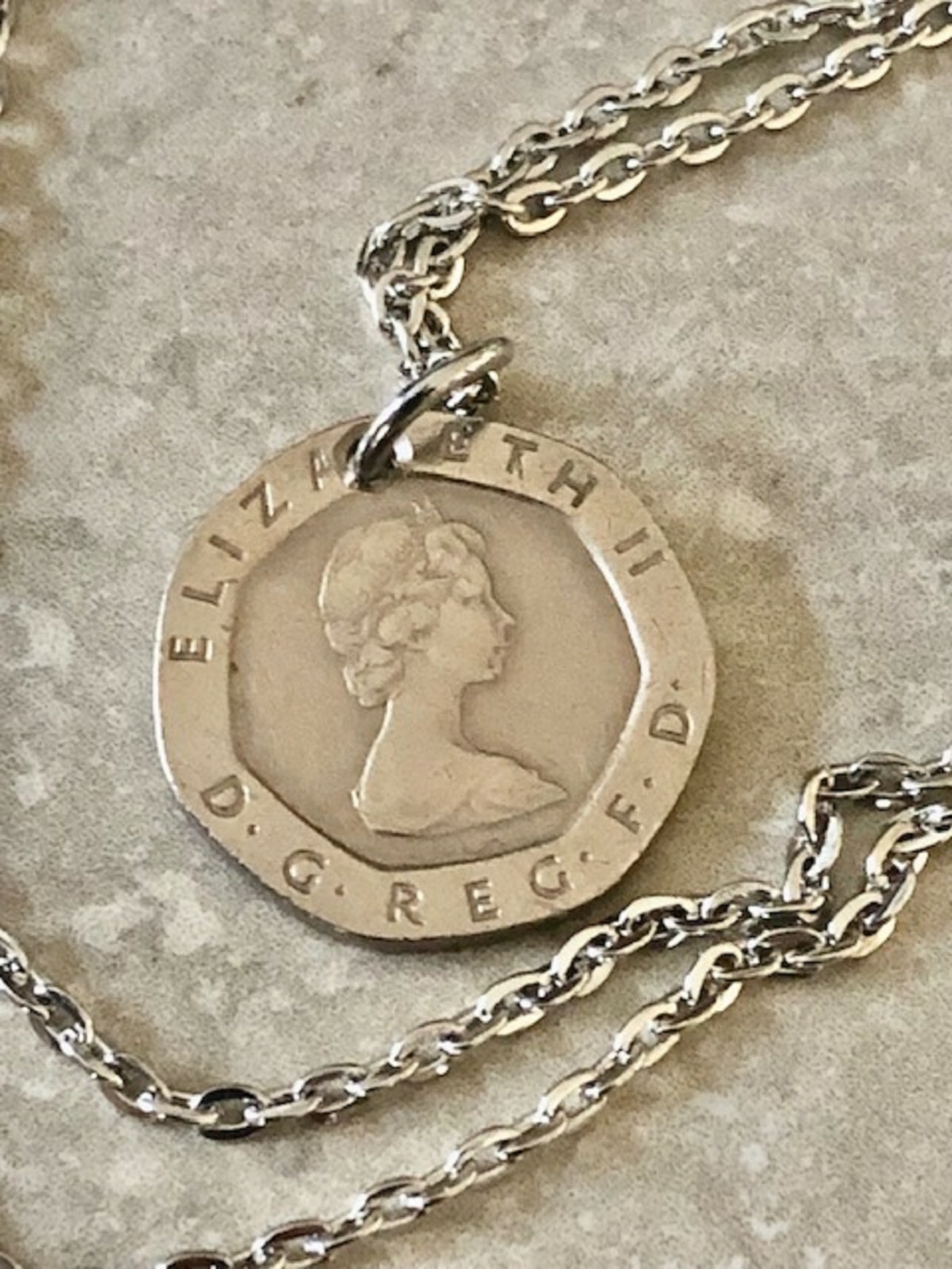 United Kingdom Coin Pendant United Kingdom 20 Pence Custom Made Rare coins
