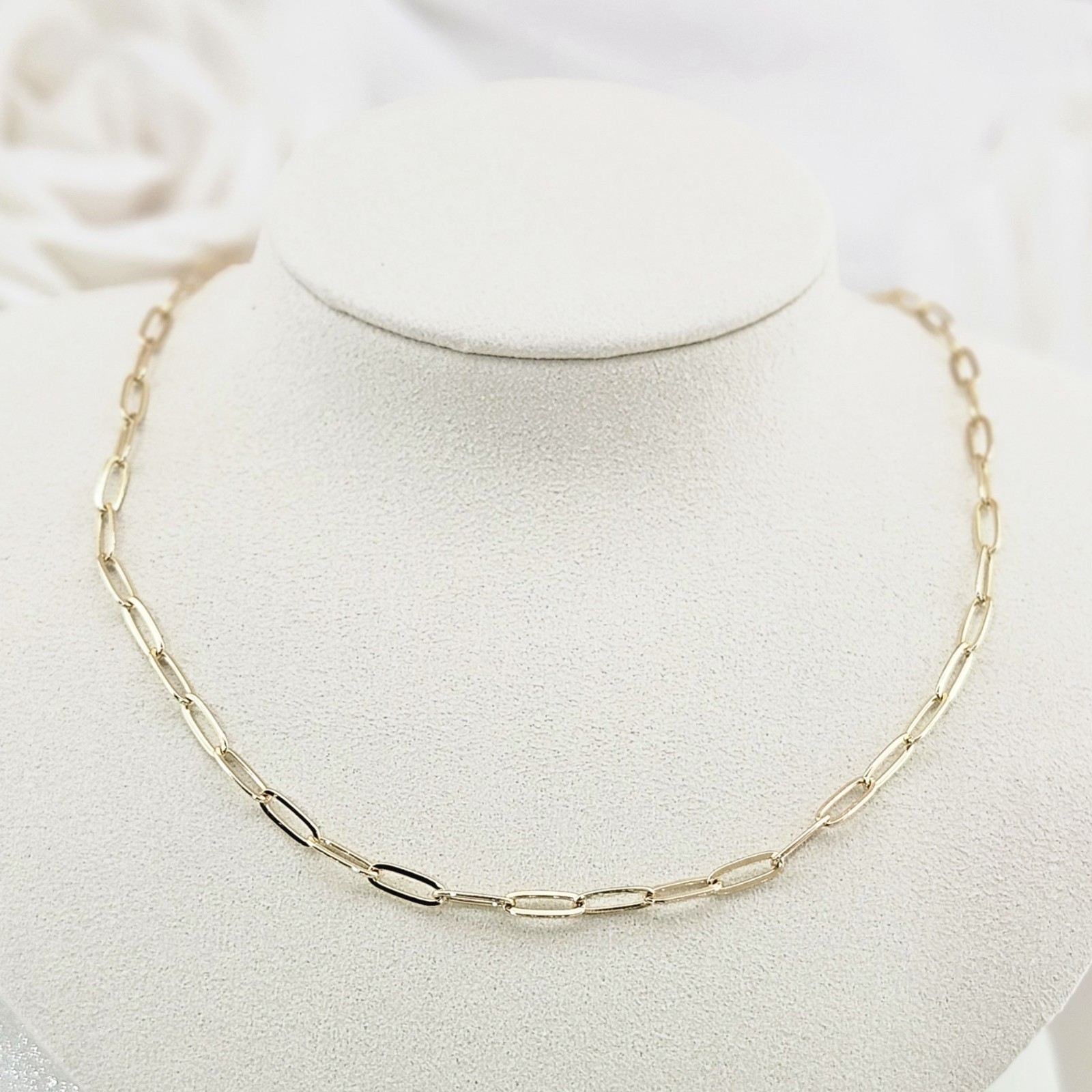 Adornia Necklace 14k Gold Plated Paper Clip Chain Modern Minimalist Boho Gifts
