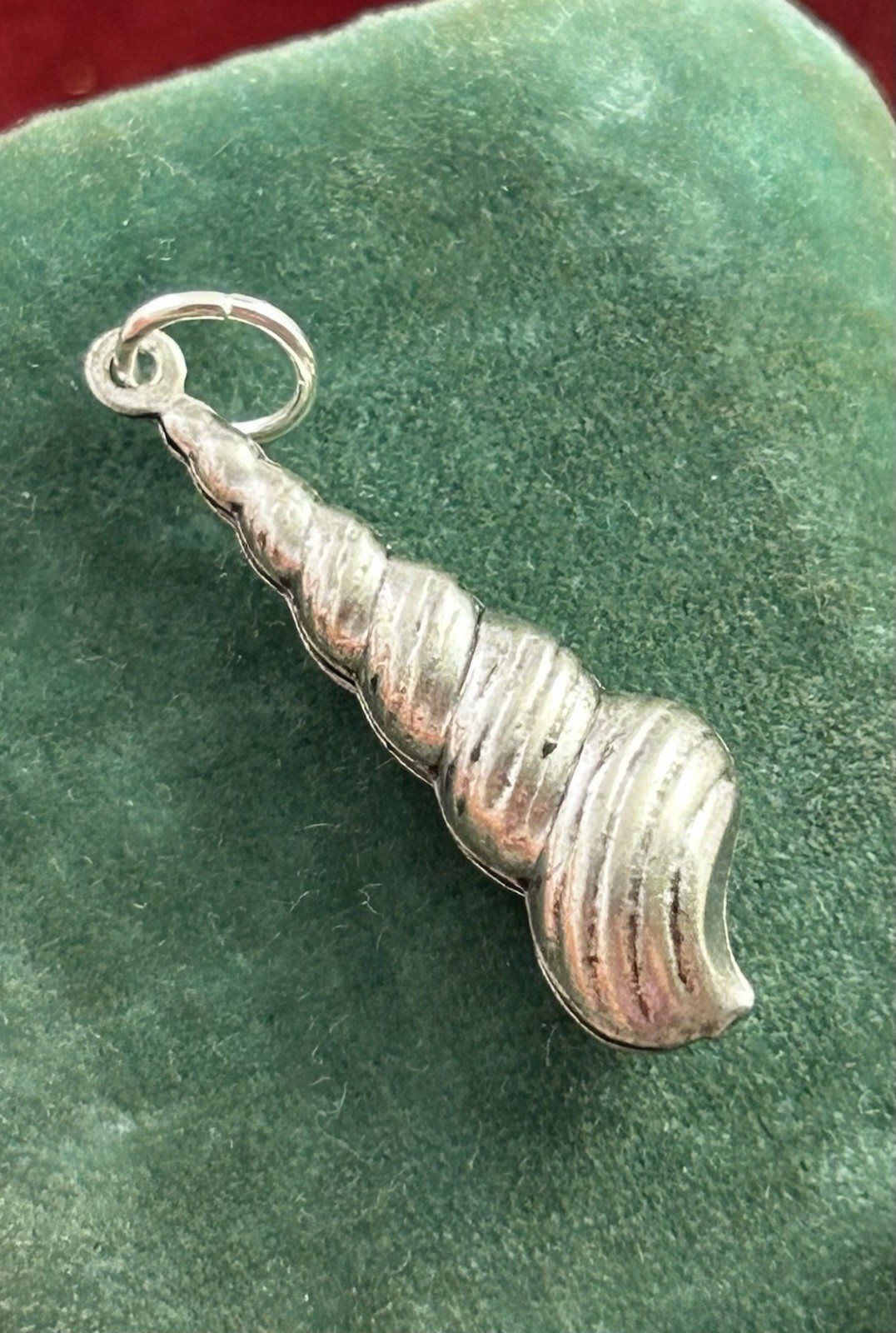 Shell Charm Seashell Pendant Nautical Beach Jewelry Silver Plated Brass Spiral