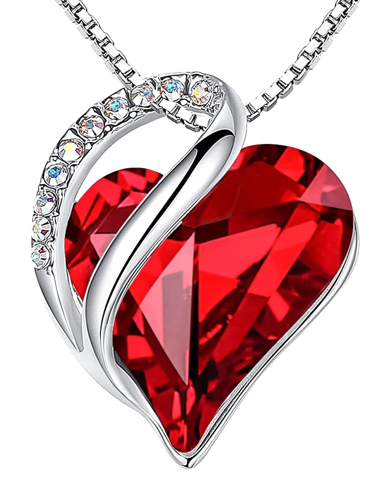 Infinity Love Birthstone Heart Crystal Pendant Necklace for Women – Adjustable 1