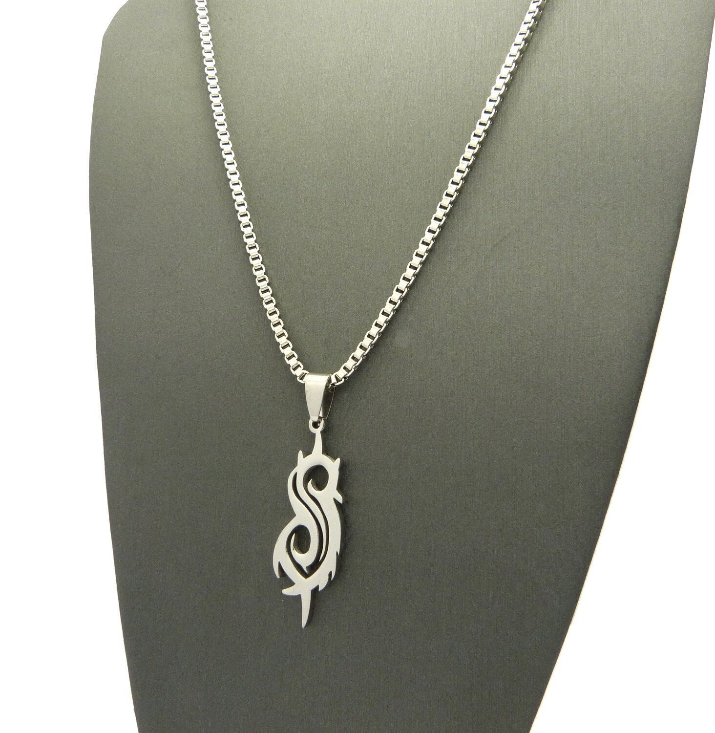 Hip Hop Stainless Steel Slipknot Pendant & 2mm 18″ 20″ 24″ Box Chain Necklace