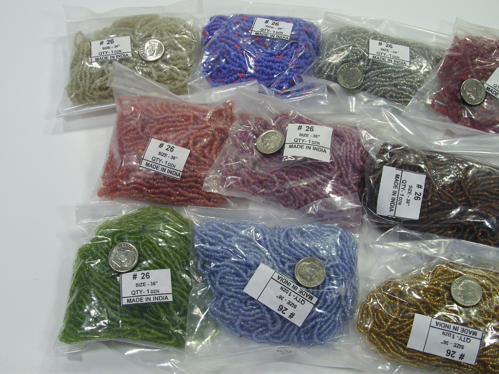 100 Strands 36″ Glass Seed Bead Necklaces Wholesale Bulk Lot Clearance (NP-43E)