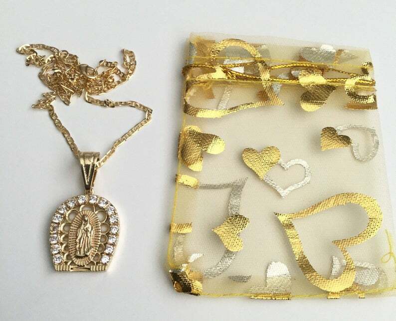 18K GOLD FILLED GUADALUPE HORSESHOE NECKLACE 20″ / CADENA GUADALUPE 20″ – N32