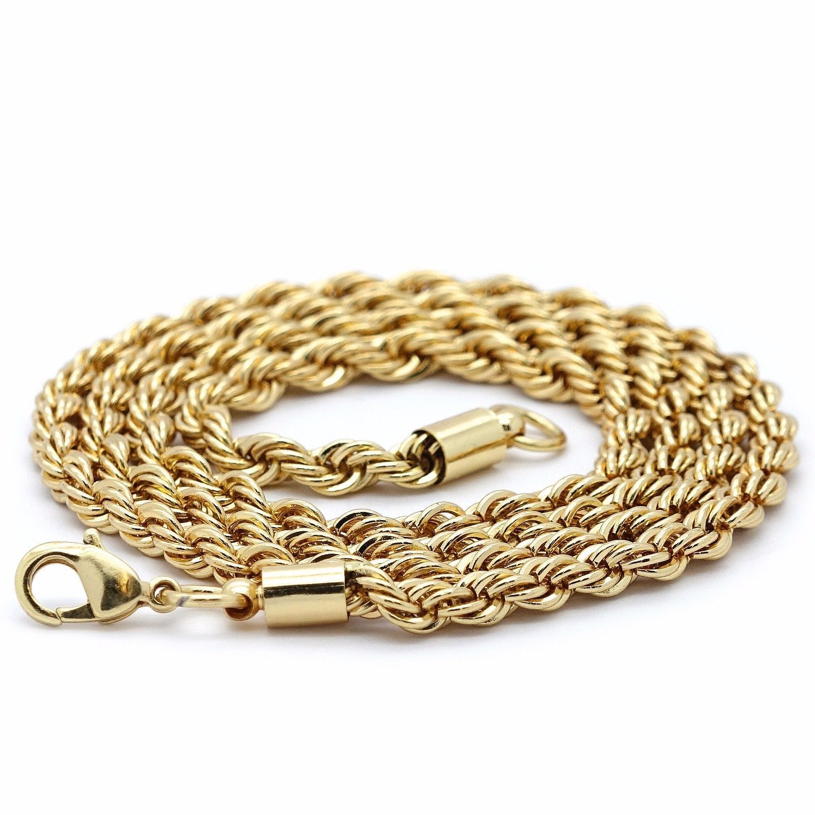 Mens Hip Hop 14k Gold Plated Fashion Pendant Cubic-Zirconia 24″ Rope Chain