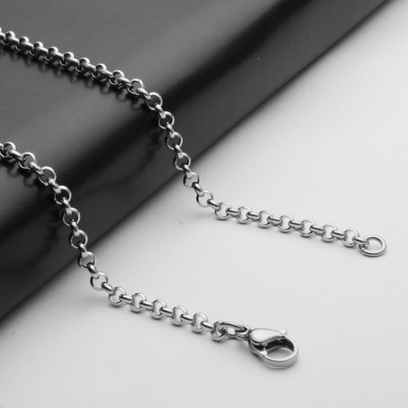 5pcs 3mm/4mm Stainless Steel Rolo Chain Necklace for Women Men Jewelry Pendant