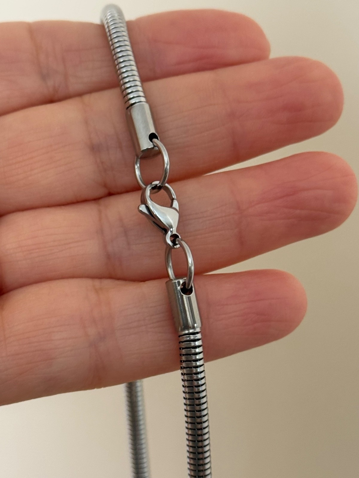 Stainless Steel Round Snake Chain Necklace