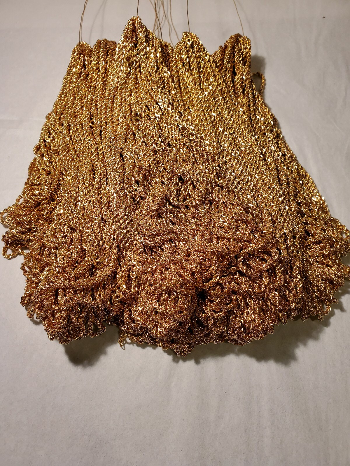 Gold French Rope Chain 18 inch 3mm 24k Gold Plated Necklace Chain Yellow Gold