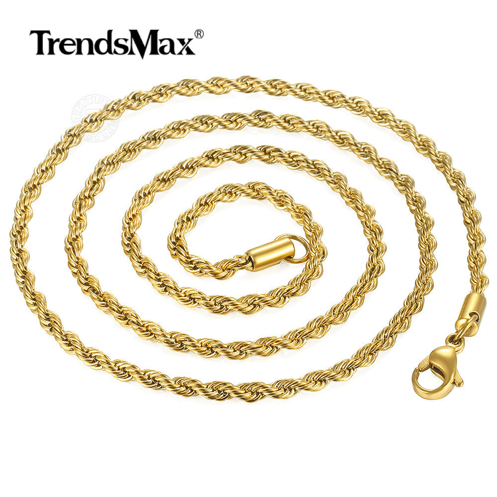 2/3mm Yellow Gold Filled Figaro/Rope/Cuban/Box/Link Chain Necklace Choker 16-30″