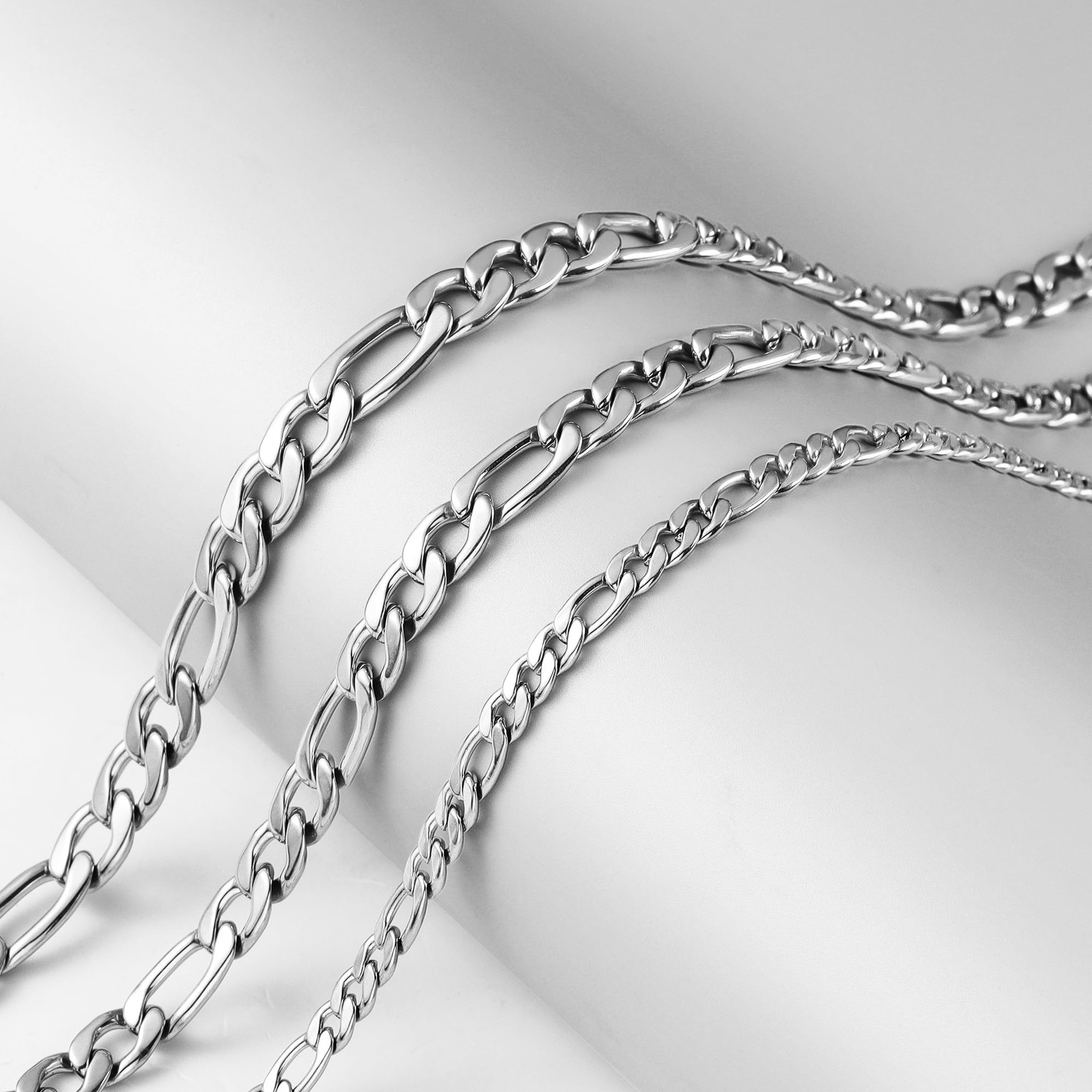 20 Inches Figaro Chain Necklace for Men 6.5MM Stainless Steel Figaro Link Chai