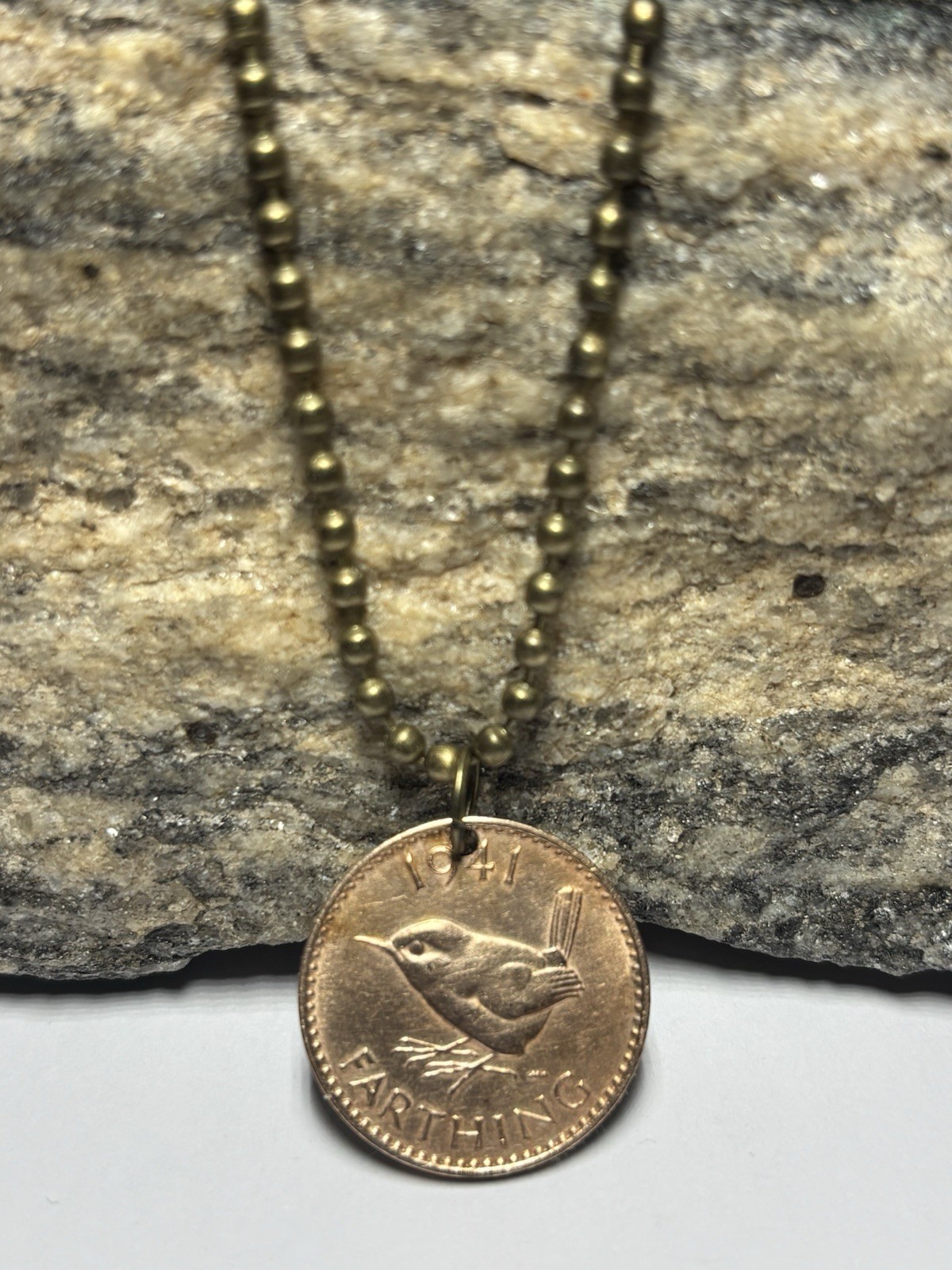 1941 UK Farthing Coin Pendant British WW2 London. Great Gift 🎁 Wear History!