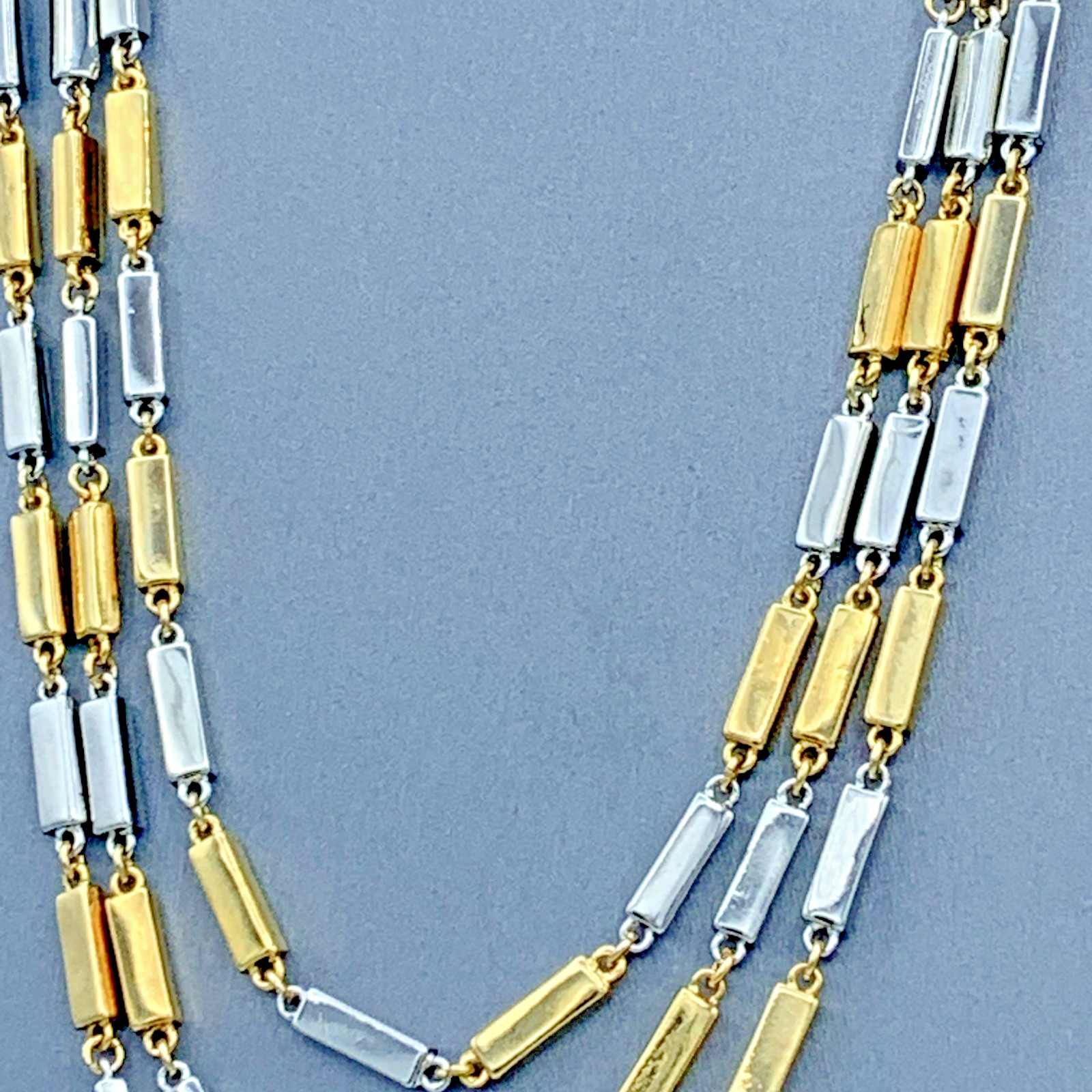 Ann Taylor 18-20 in Gold And Silver Tone Layered Necklace 4-67