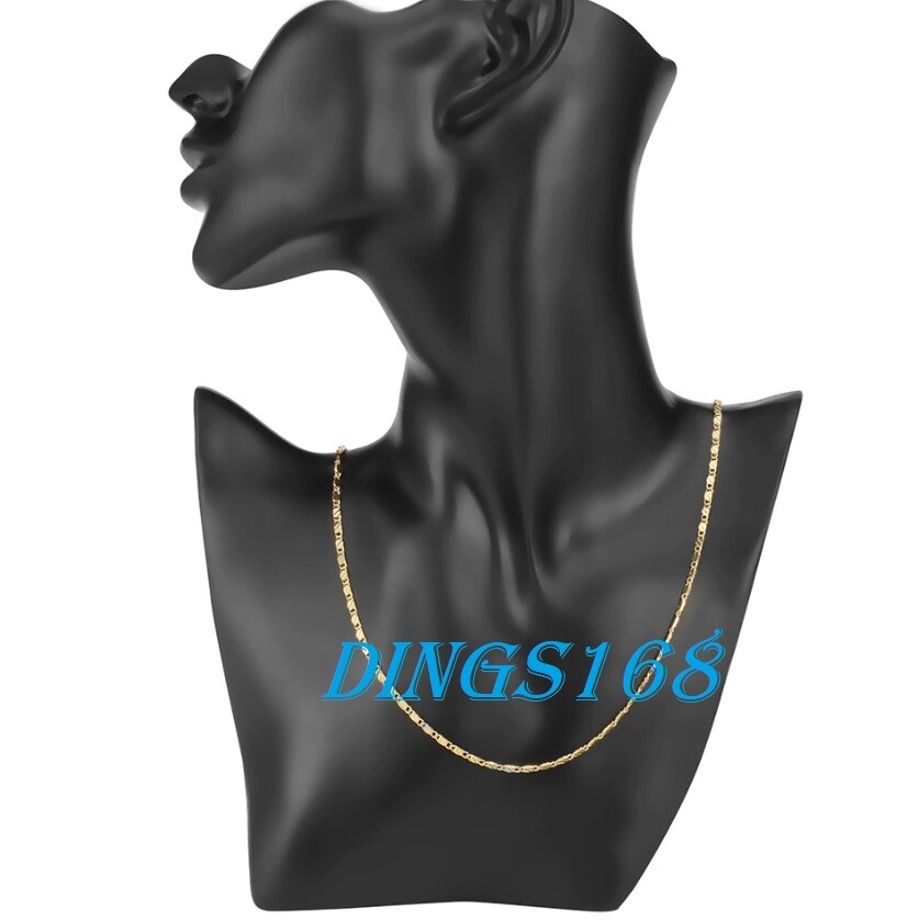 Solid 18K Gold Filled Hypo-allergenic Classic 2.2mm Flat Necklace Chain 16″ ~30″