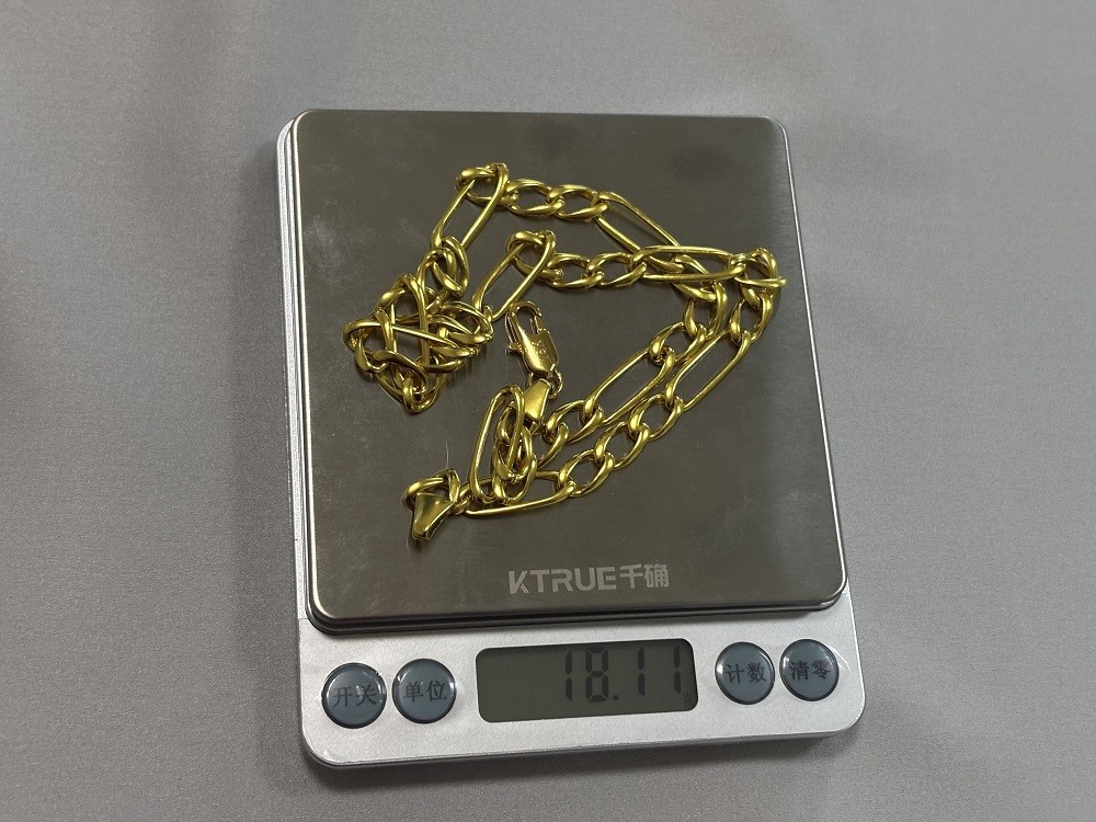 Pure 18K Gold Men and Womens Buckle 7mm 20in Fashion Necklace with Box