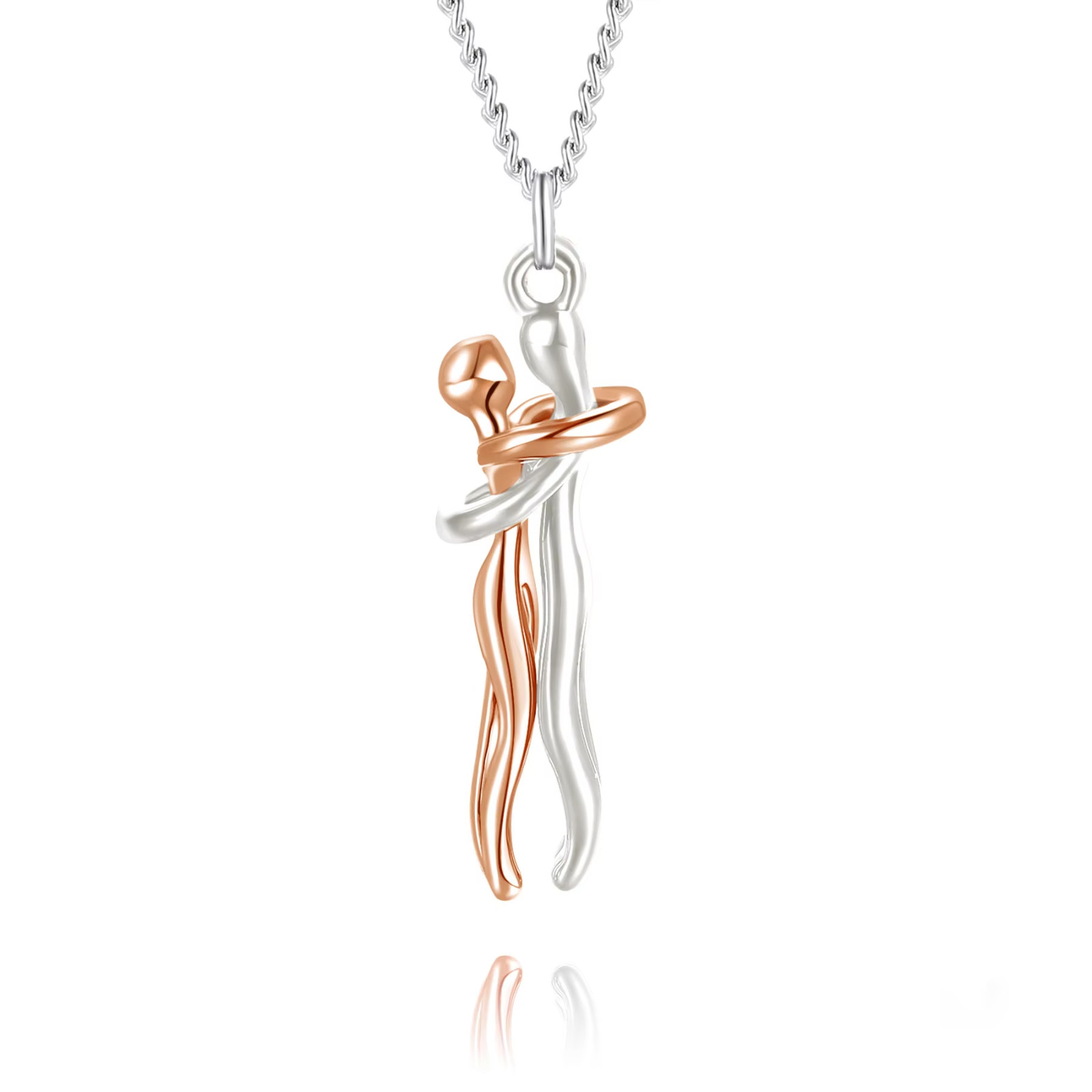 Affectionate Hug Necklace Couples Necklace for Him and Her Valentine’s Day Em…