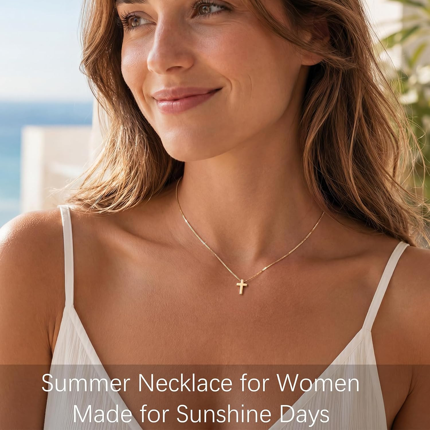 Dainty 14K Gold Cross Necklace for Women & Girls – Graduation Gift 2026
